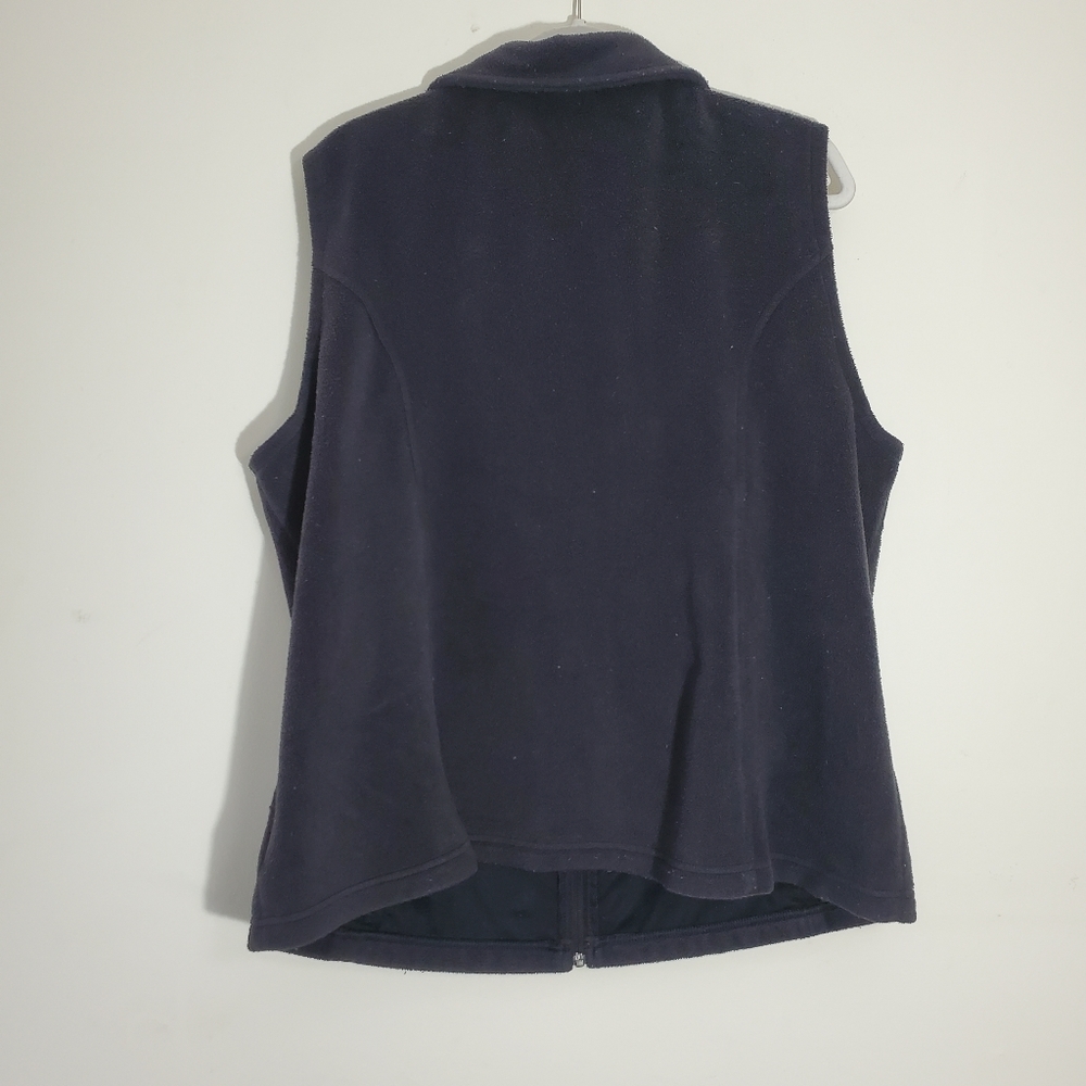 Columbia Fleece Full Zip Vest Charcoal Gray Black Size 2X - Picture 3 of 6
